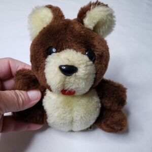 CUTE Vintage Little Brown Bear Plush 5" Made in Korea Tongue Black Eyes Old